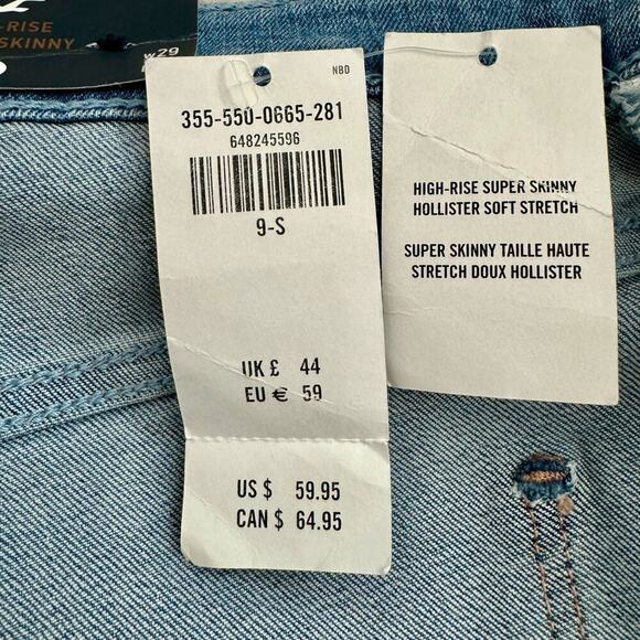 Hollister High Rise Super Skinny W29 L27 size 9 Short - Picture 8 of 11